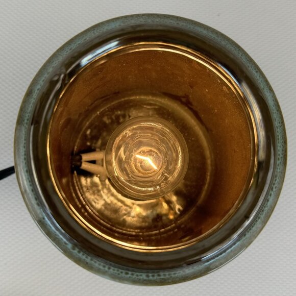 Scentsy Metal Petal 26974 Electric Warmer Ceramic Floral Butterflies Green 6" - Picture 7 of 16